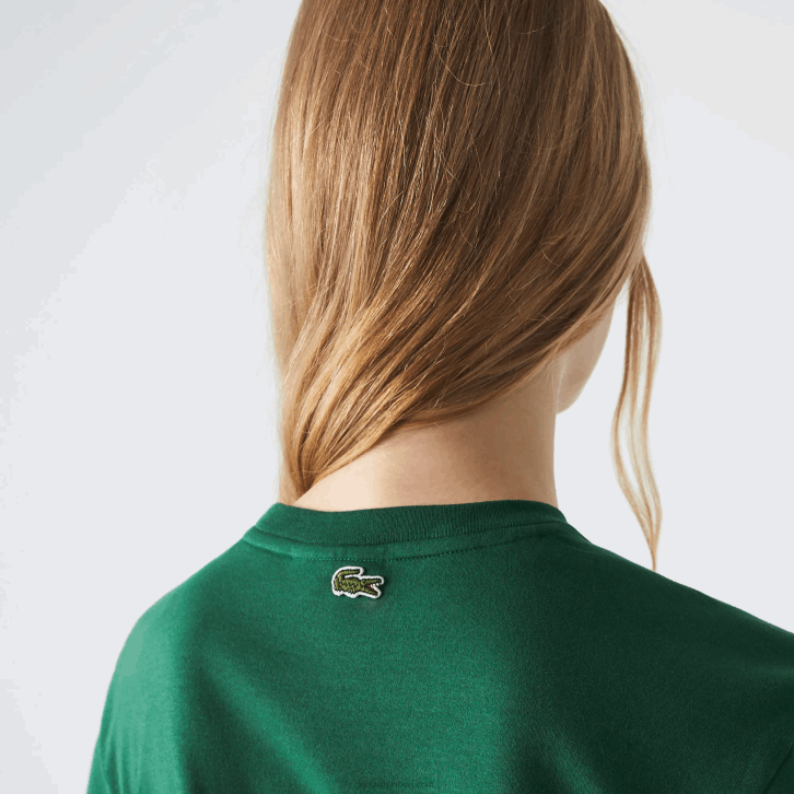 mulheres Lacoste verde 132 camiseta de algodão orgânico de ajuste solto 08D02608
