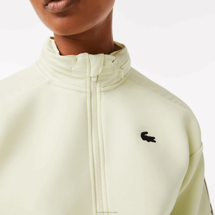 mulheres Lacoste amarelo 6gd moletom esporte solto com zíper 08D02383