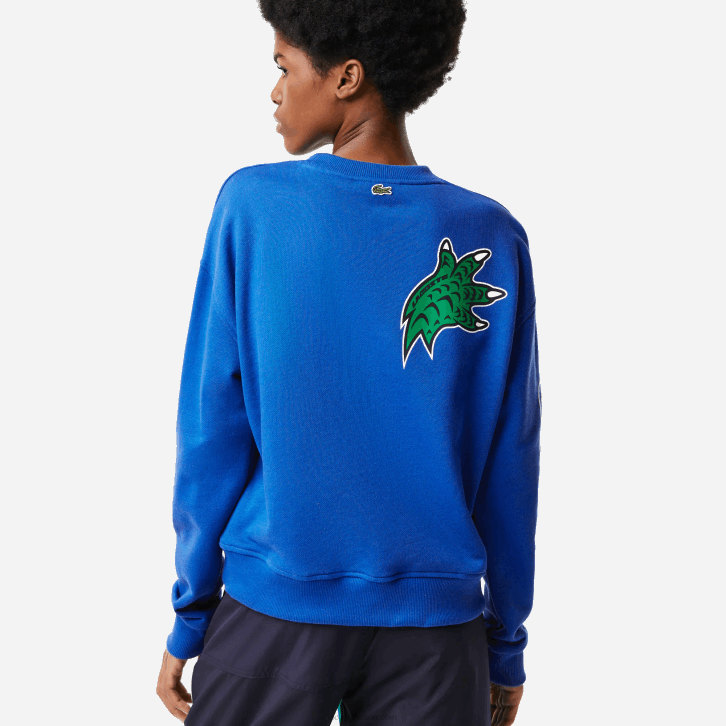 mulheres Lacoste azul k1q moletom com estampa oversized e marca 08D02579