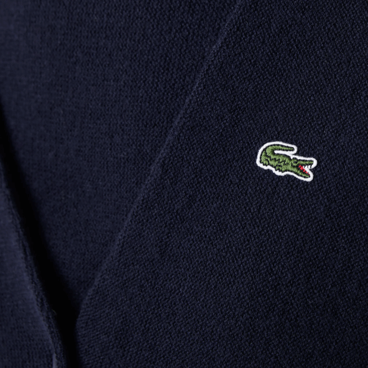 mulheres Lacoste azul marinho 166 cardigã de lã com decote v 08D02641