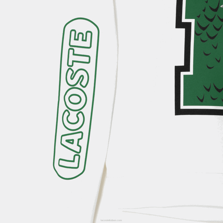 mulheres Lacoste branco 001 moletom com estampa oversized e marca 08D02578