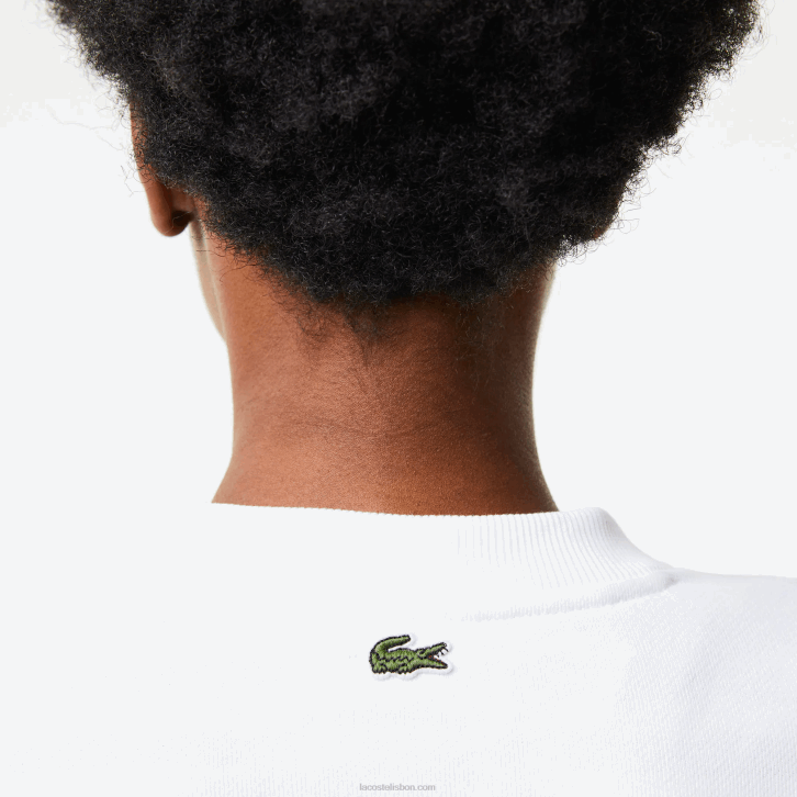 mulheres Lacoste branco 001 moletom com estampa oversized e marca 08D02578