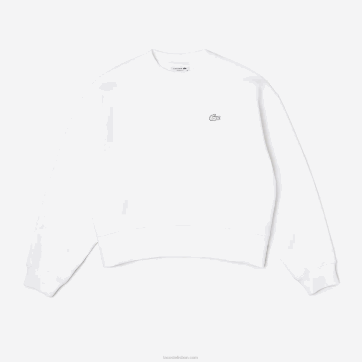 mulheres Lacoste branco 001 moletom com logo nas costas 08D02390