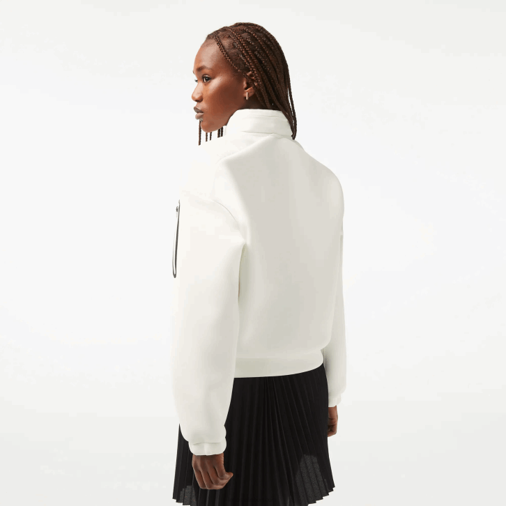 mulheres Lacoste branco 70v moletom esporte solto com zíper 08D02381
