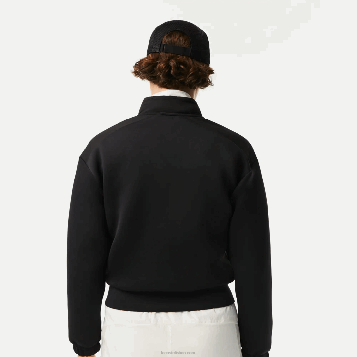 mulheres Lacoste preto 031 moletom esporte solto com zíper 08D02382