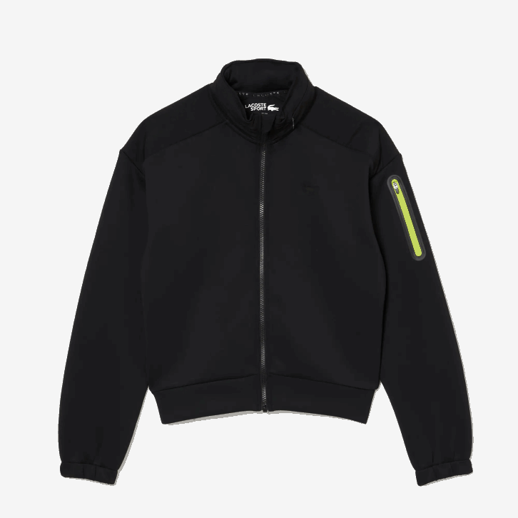 mulheres Lacoste preto 031 moletom esporte solto com zíper 08D02382