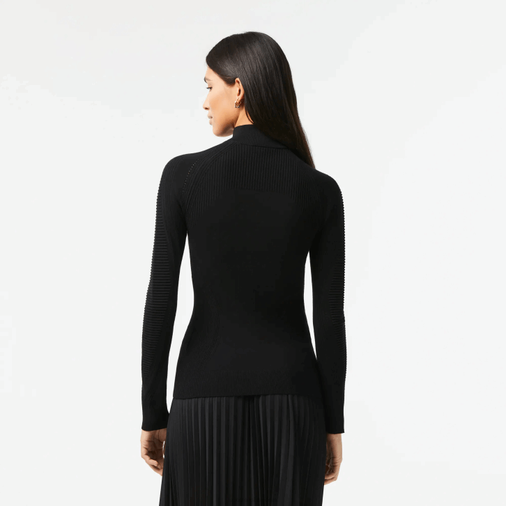 mulheres Lacoste preto 031 suéter com zíper 08D02646