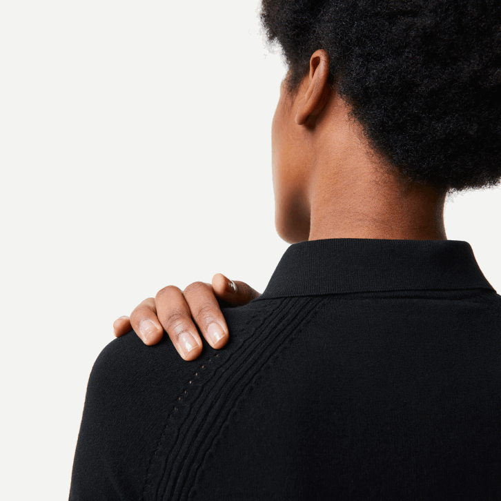 mulheres Lacoste preto 031 suéter de malha com zíper 08D02638