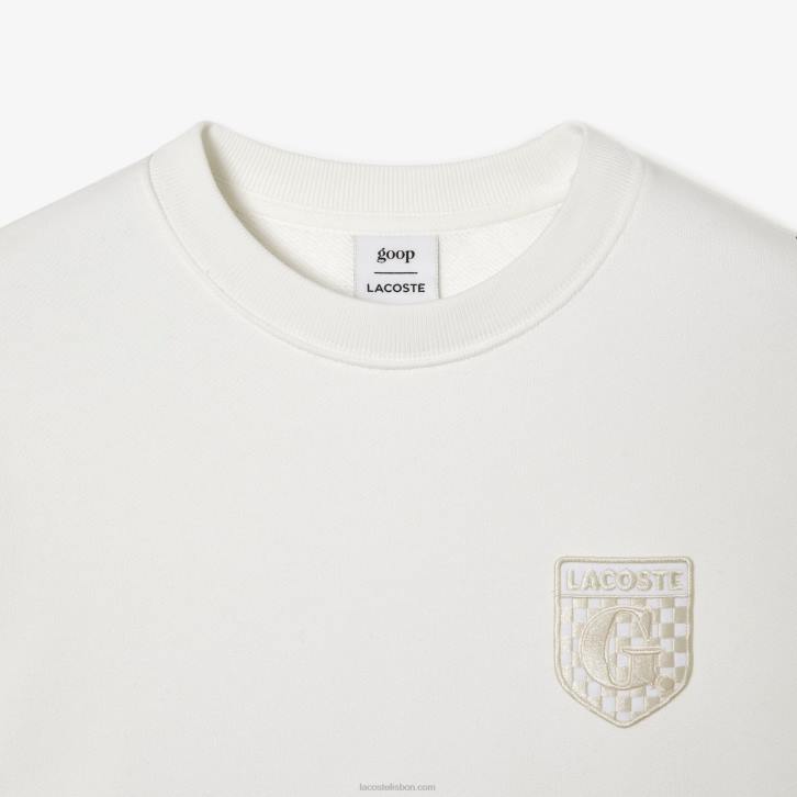mulheresbranco 70v moletom de lã de algodão não escovado lacoste x goop 08D02674