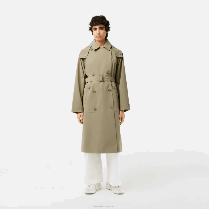 mulheres Lacoste bege cb8 casaco oversized 08D02434