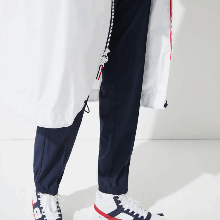 mulheres Lacoste branco azul marinho vermelho a10 capa de chuva dobrável esportiva edição francesa do espírito esportivo 08D02622