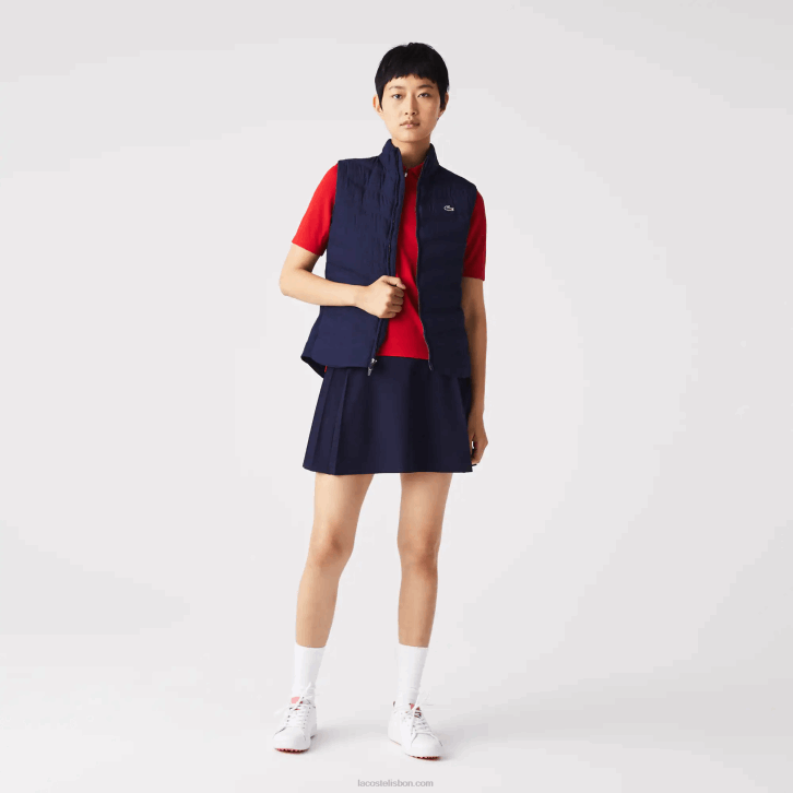 mulheres Lacoste azul marinho 423 colete de golfe acolchoado esporte 08D02630
