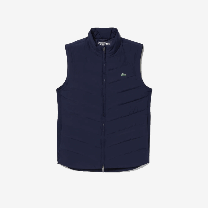 mulheres Lacoste azul marinho 423 colete de golfe acolchoado esporte 08D02630