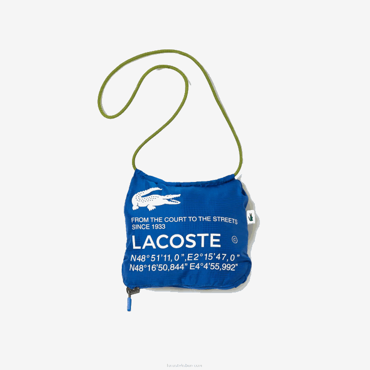 mulheres Lacoste azul k1q jaqueta repelente de água embalável esportiva 08D02618