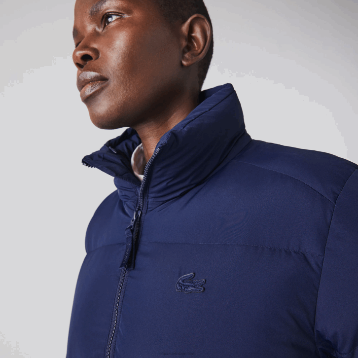 mulheres Lacoste azul marinho 166 jaqueta acolchoada dobrável 08D02616