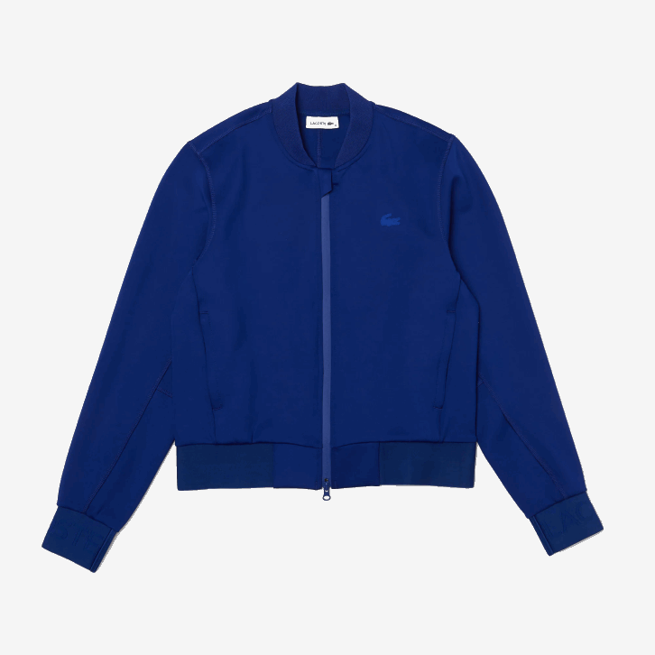 mulheres Lacoste bdm azul jaqueta de pelúcia elástica de duas camadas 08D02625