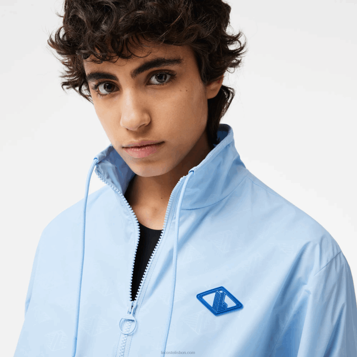 mulheres Lacoste hbp azul jaqueta com estampa de monograma 08D02440