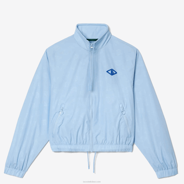 mulheres Lacoste hbp azul jaqueta com estampa de monograma 08D02440