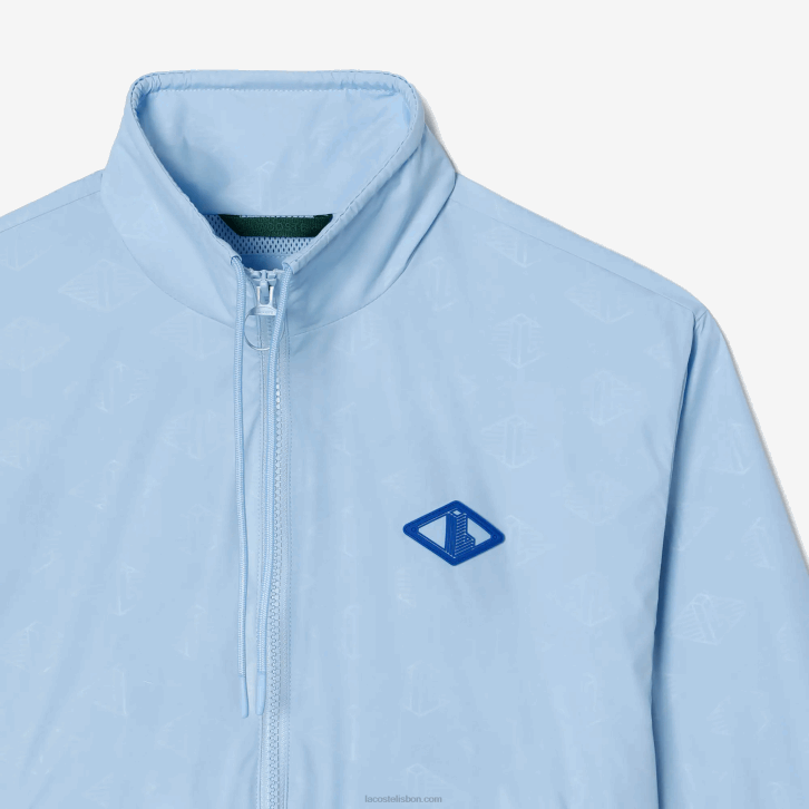 mulheres Lacoste hbp azul jaqueta com estampa de monograma 08D02440