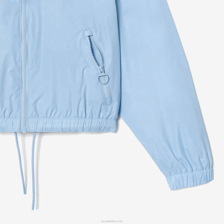 mulheres Lacoste hbp azul jaqueta com estampa de monograma 08D02440