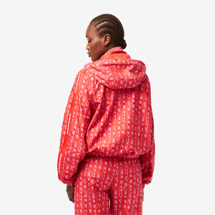 mulheres Lacoste laranja vermelho rosa zi1 jaqueta oversized com capuz 08D02438