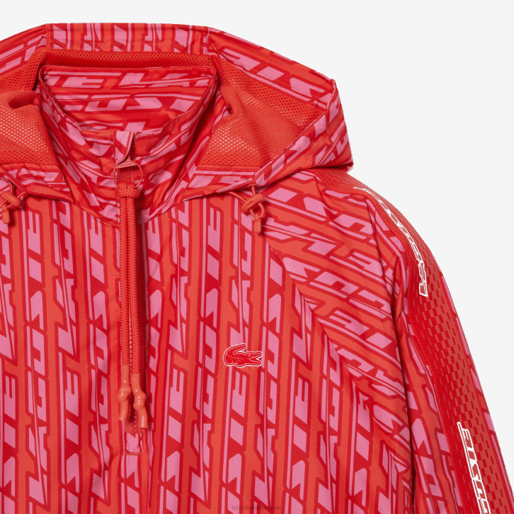 mulheres Lacoste laranja vermelho rosa zi1 jaqueta oversized com capuz 08D02438