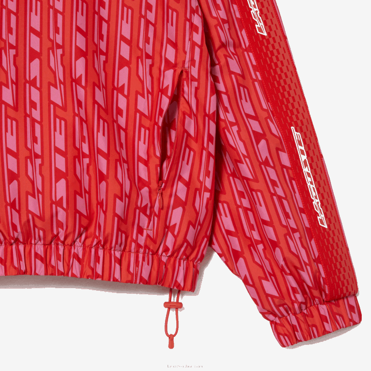 mulheres Lacoste laranja vermelho rosa zi1 jaqueta oversized com capuz 08D02438