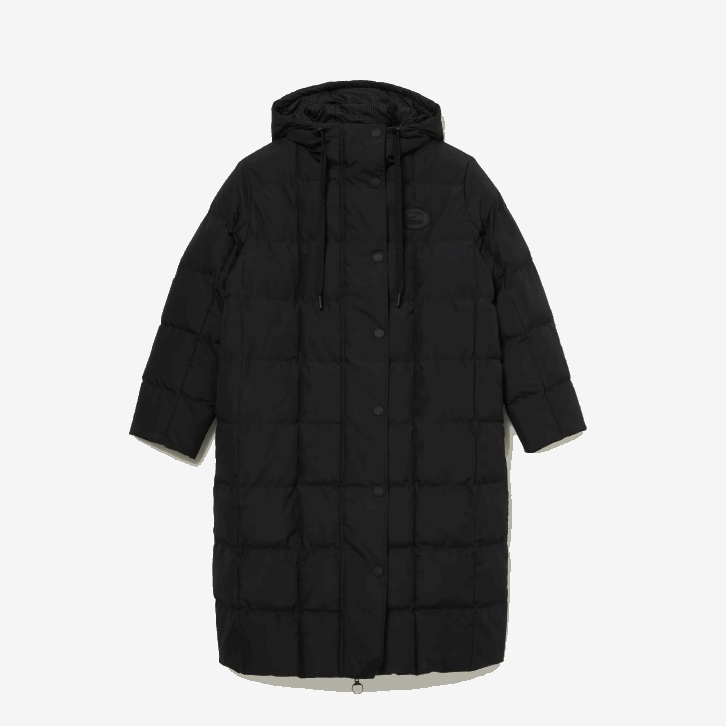 mulheres Lacoste preto 031 jaqueta longa reversível repelente de água 08D02613