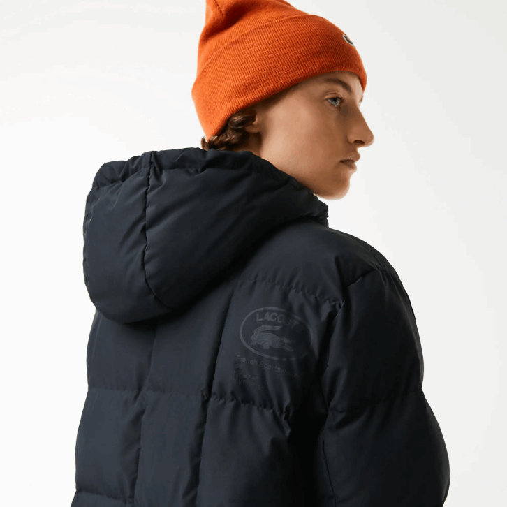 mulheres Lacoste preto 031 jaqueta longa reversível repelente de água 08D02613