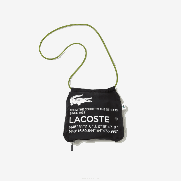 mulheres Lacoste preto 031 jaqueta repelente de água embalável esportiva 08D02619