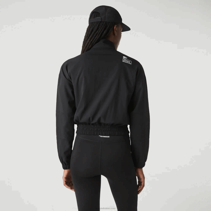 mulheres Lacoste preto c31 jaqueta esportiva de ajuste solto 08D02631