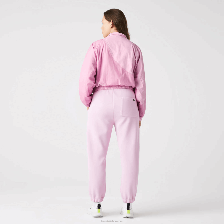 mulheres Lacoste rosa z4h jaqueta de nylon forrada de malha 08D02627