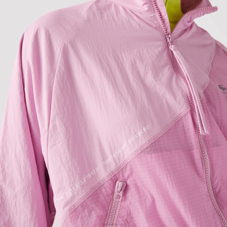 mulheres Lacoste rosa z4h jaqueta de nylon forrada de malha 08D02627