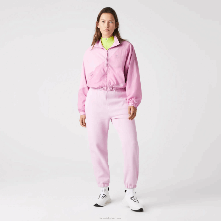 mulheres Lacoste rosa z4h jaqueta de nylon forrada de malha 08D02627