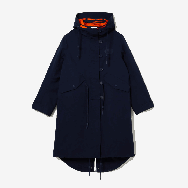mulheres Lacoste azul marinho laranja pf1 parka 3 em 1 repelente de água 08D02629