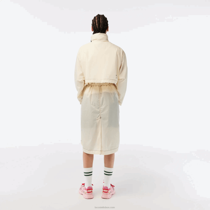 mulheres Lacoste branco xfj Parka com capuz repelente de água 2 em 1 08D02441