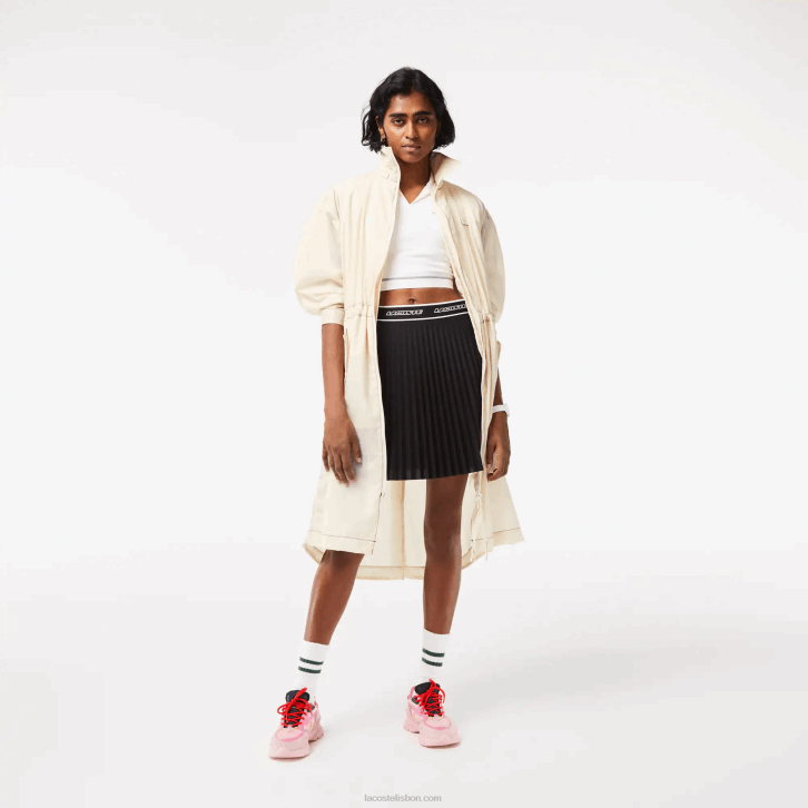 mulheres Lacoste branco xfj Parka com capuz repelente de água 2 em 1 08D02441