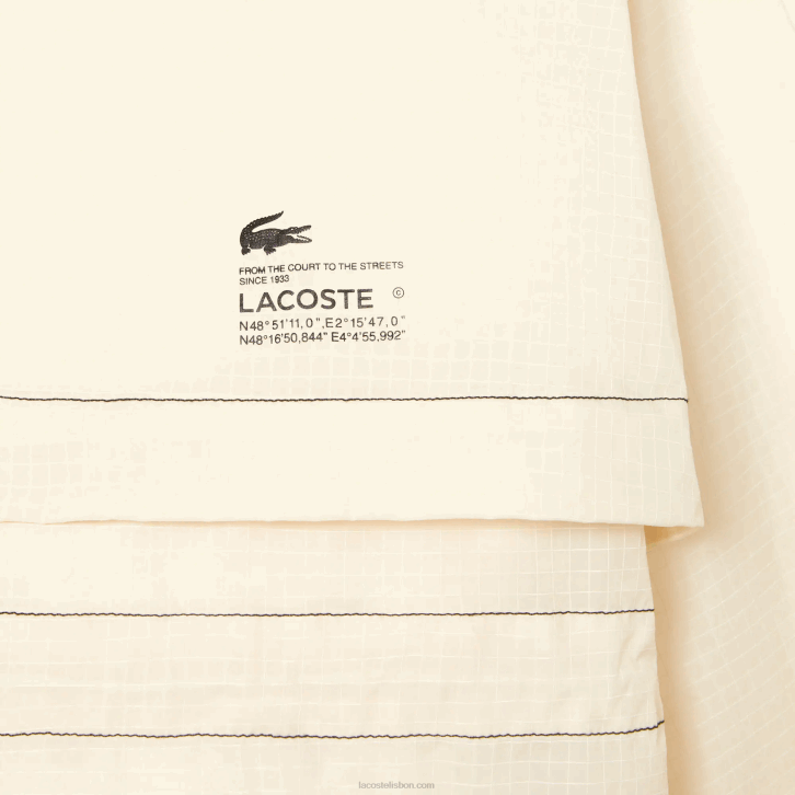 mulheres Lacoste branco xfj Parka com capuz repelente de água 2 em 1 08D02441