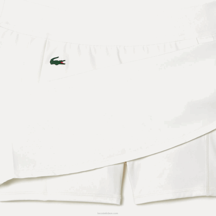 mulheres Lacoste Nova York branca saia de golfe curta embutida esportiva 08D02419