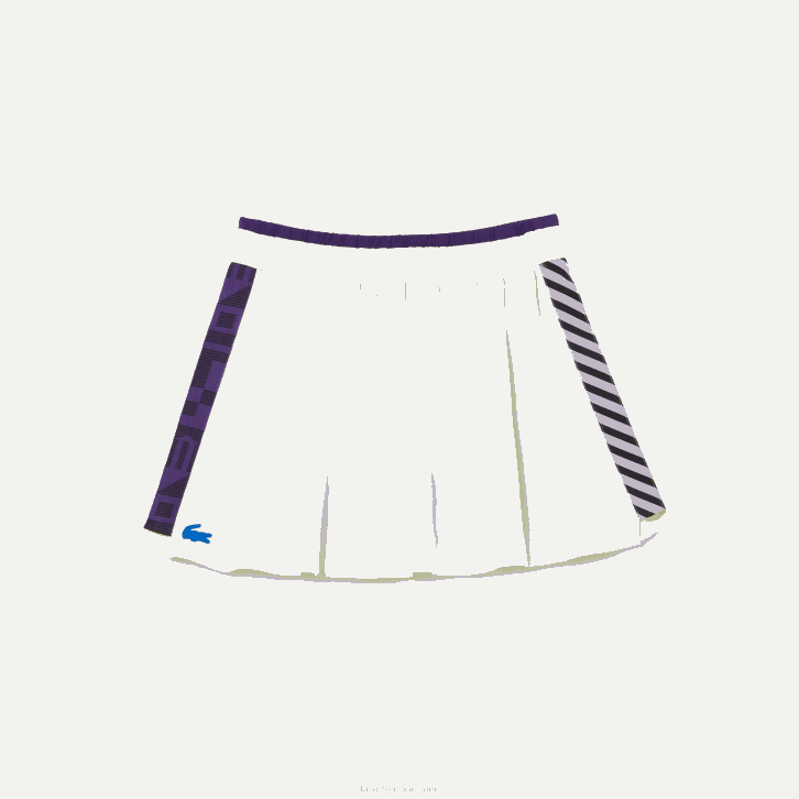mulheres Lacoste amarelo roxo 4xk saia de tênis curta embutida esportiva 08D02592