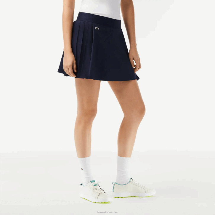 mulheres Lacoste azul marinho 423 saia de golfe curta embutida esportiva 08D02420
