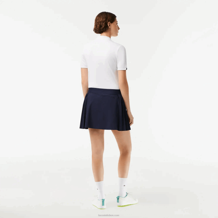 mulheres Lacoste azul marinho 423 saia de golfe curta embutida esportiva 08D02420