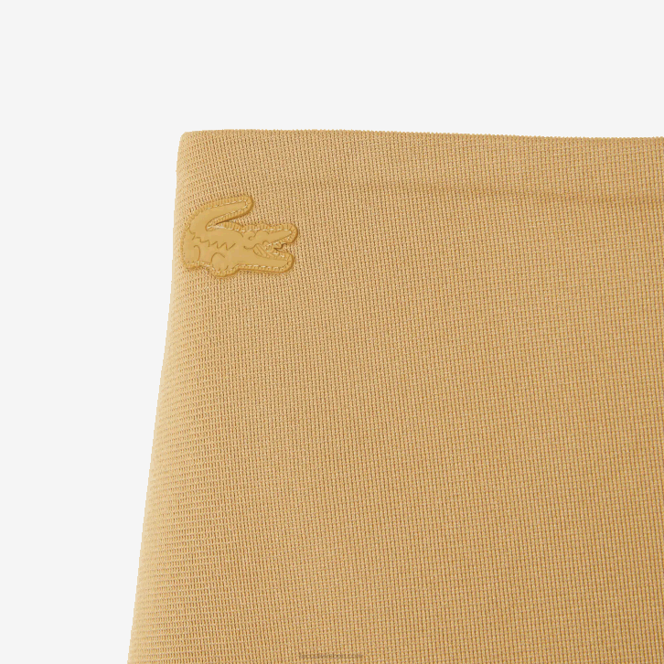 mulheres Lacoste bege l7d edição de desfile de moda saia de tênis de lona plissada 08D02664