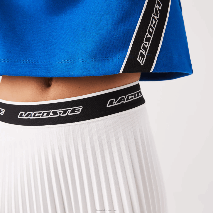 mulheres Lacoste branco 70v saia plissada cintura elástica 08D02353