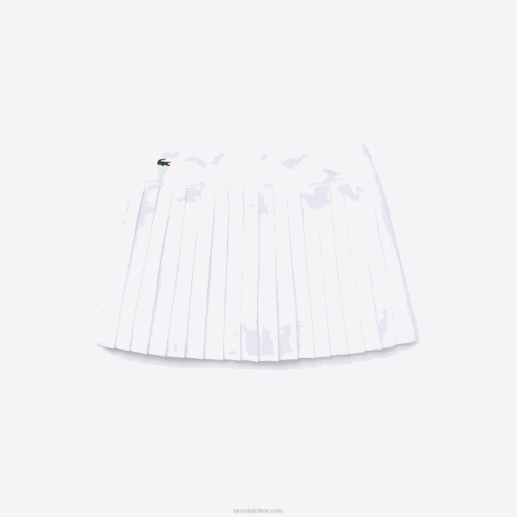 mulheres Lacoste branco z92 saia plissada de malha técnica de tênis esportivo 08D02612