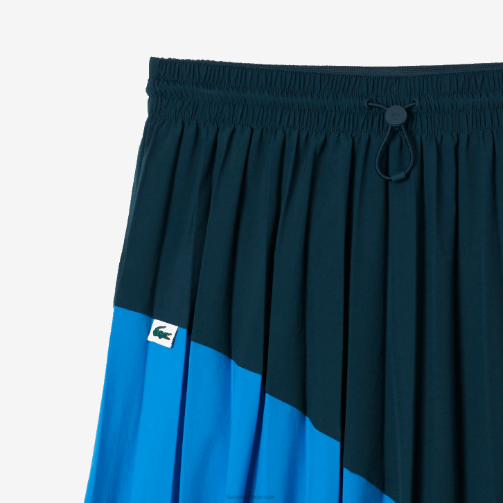 mulheres Lacoste luh azul saia plissada de nylon color block 08D02595