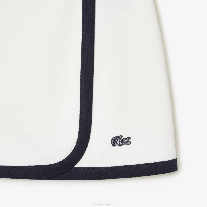 mulheresbranco azul marinho ev0 lacoste x goop saia pique duas camadas 08D02670