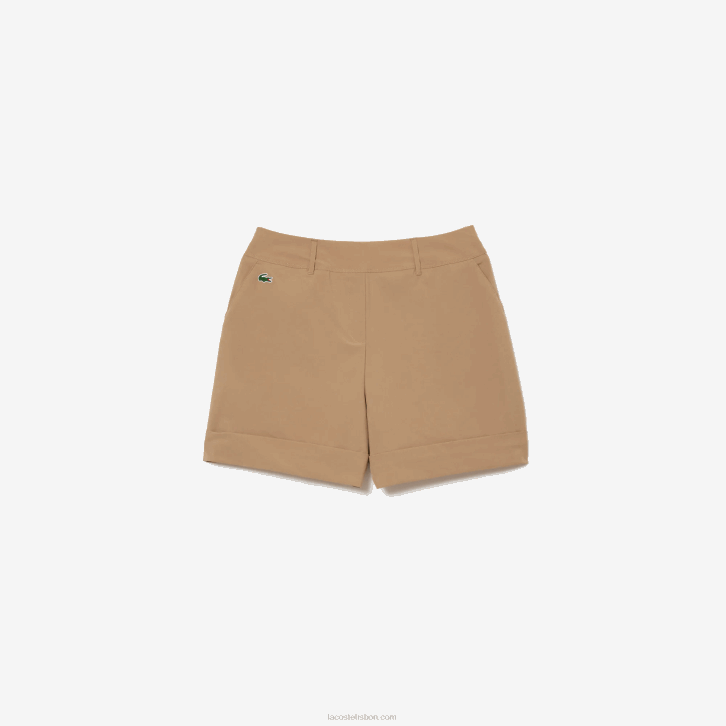 mulheres Lacoste bege cb8 bermudas esportivas de golfe 08D02452