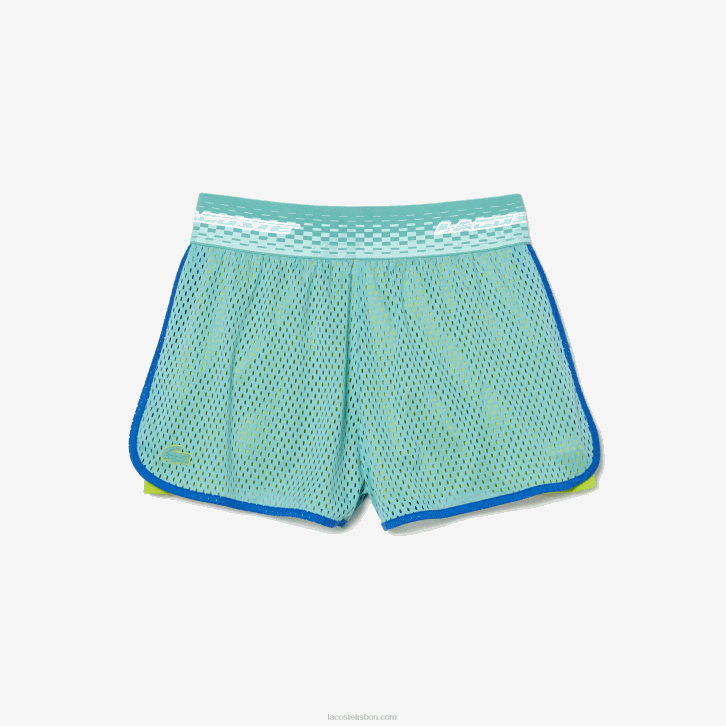 mulheres Lacoste hortelã zli calções de ténis com calções interiores incorporados 08D02444