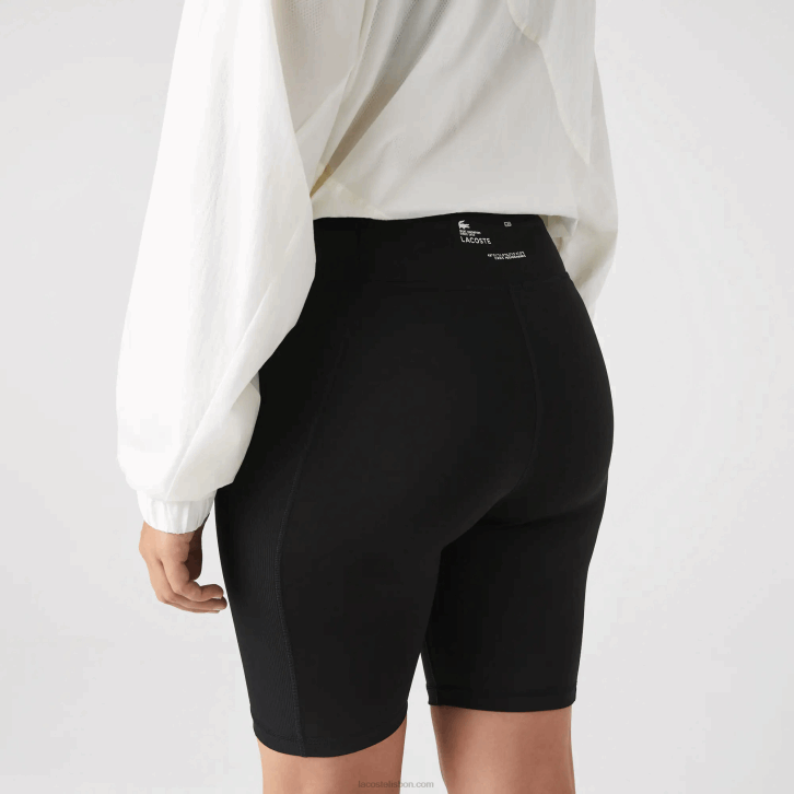 mulheres Lacoste preto 8vm shorts de bicicleta esportiva 08D02654